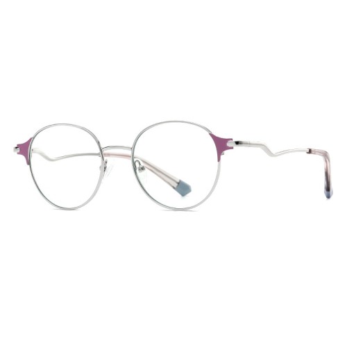 Fashion Round Frame Anti-Blue Light Glasses Women Two-Color Metal Frame Glasses