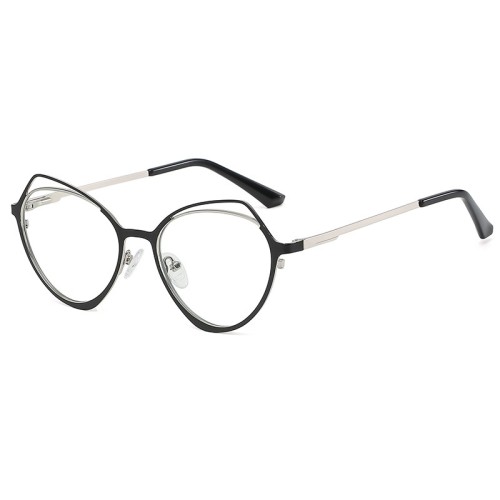 American Style Polygonal Eyeglasses Block Blue Latest Glasses Wave Shape Temple Optical Frames For Women