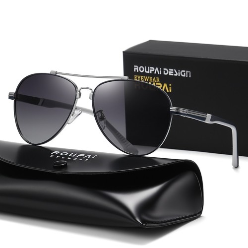 New Arrival Custom Logo Men Sunglass Metal Frame Polarized Men Driving Sun Glasses For Unisex Shades