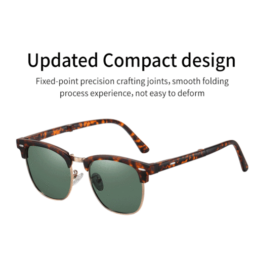 Fashion Light Mirror Fold Sunglasses Men And Women Classic Polarized Driving Folding Metal Frame Sun Glasses