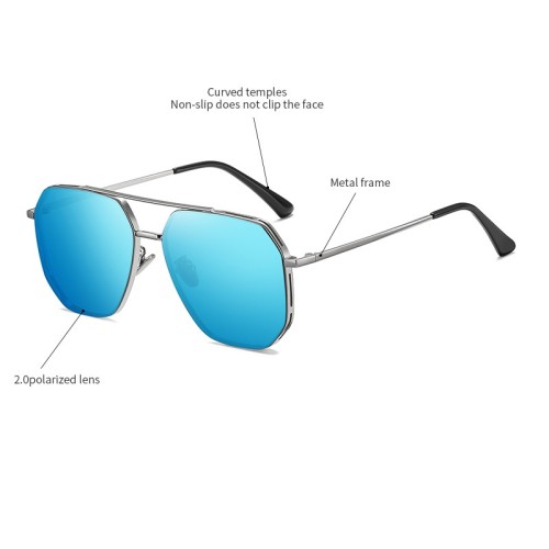 New Polarized Sunglasses Men'S Metal Frame Sunglasses Drivers Driving Anti-Uv Sunglasses