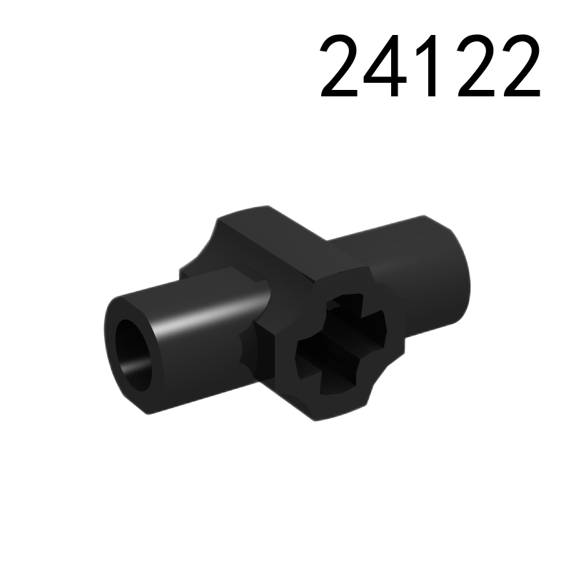 Item No: 24122 Technic, Axle Connector Hub with Two Bar Holders Perpendicular (Lightsaber Hilt)   Alternate Item No: 49133
