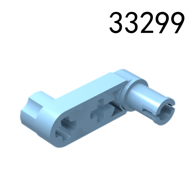 Item No: 33299  Technic, Liftarm, Modified Crank / Pin 1 x 3 - Axle Holes