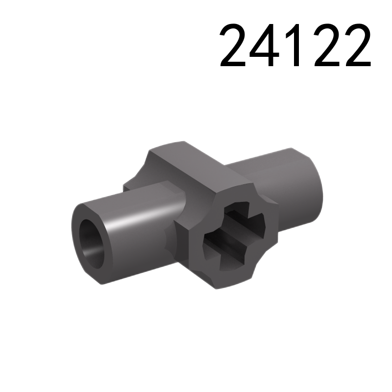 Item No: 24122 Technic, Axle Connector Hub with Two Bar Holders Perpendicular (Lightsaber Hilt)   Alternate Item No: 49133
