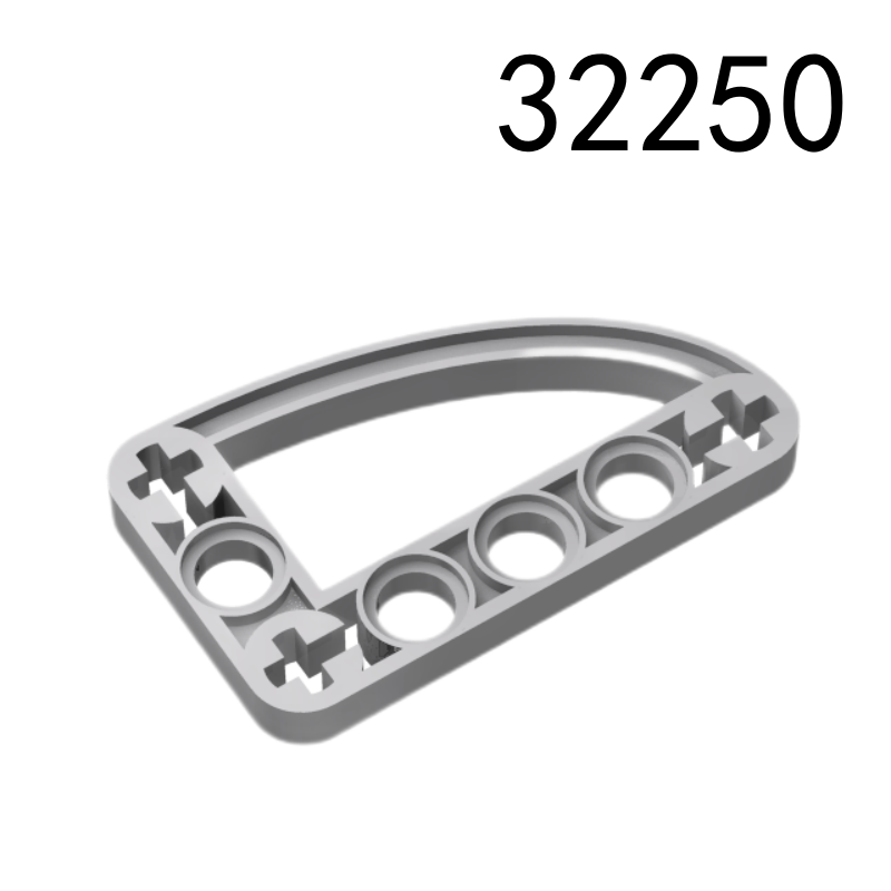 Item No: 32250 Technic, Liftarm, Modified L-Shape Quarter Ellipse Thin 3 x 5   Alternate Item No: 65714
