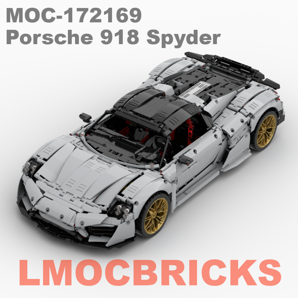 MOC-172169 Porsche 918 Spyder Large Building Block Puzzle Toy Model Sports Car Ornament