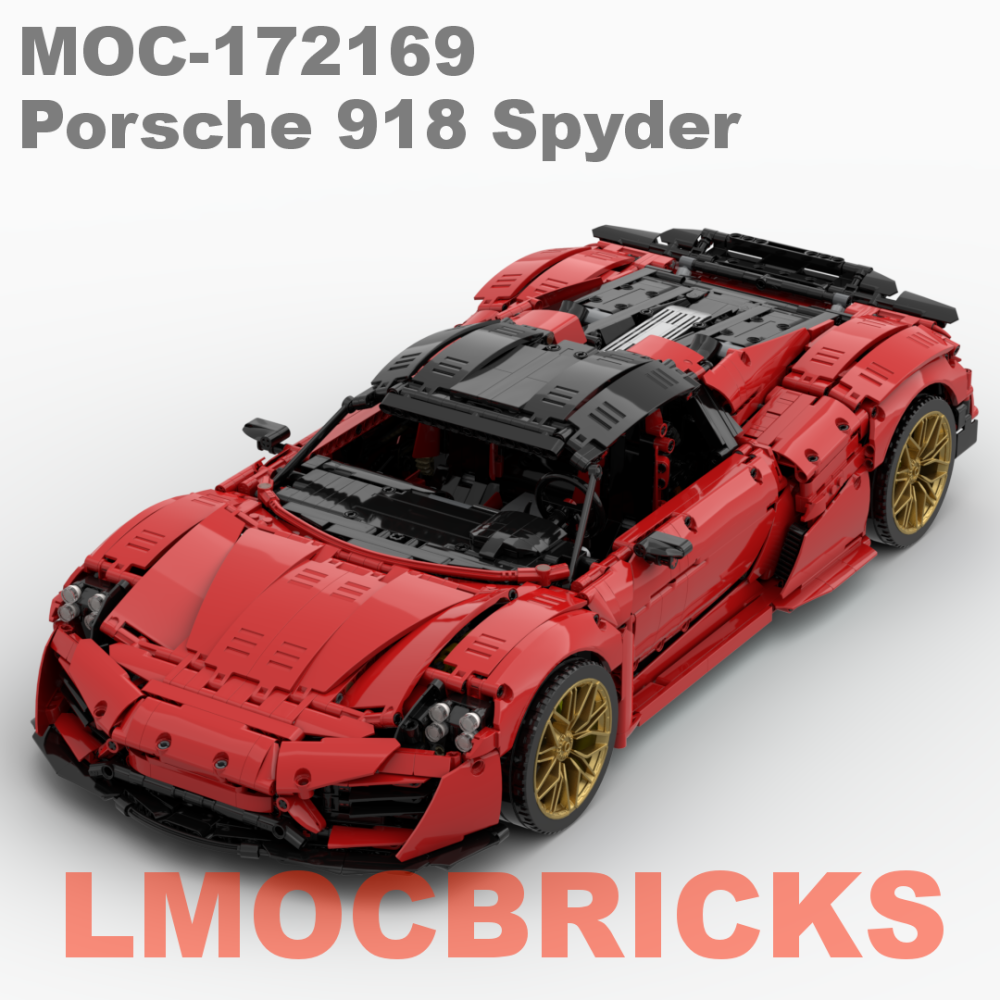 MOC-172169 Porsche 918 Spyder Large Building Block Puzzle Toy Model Sports Car Ornament