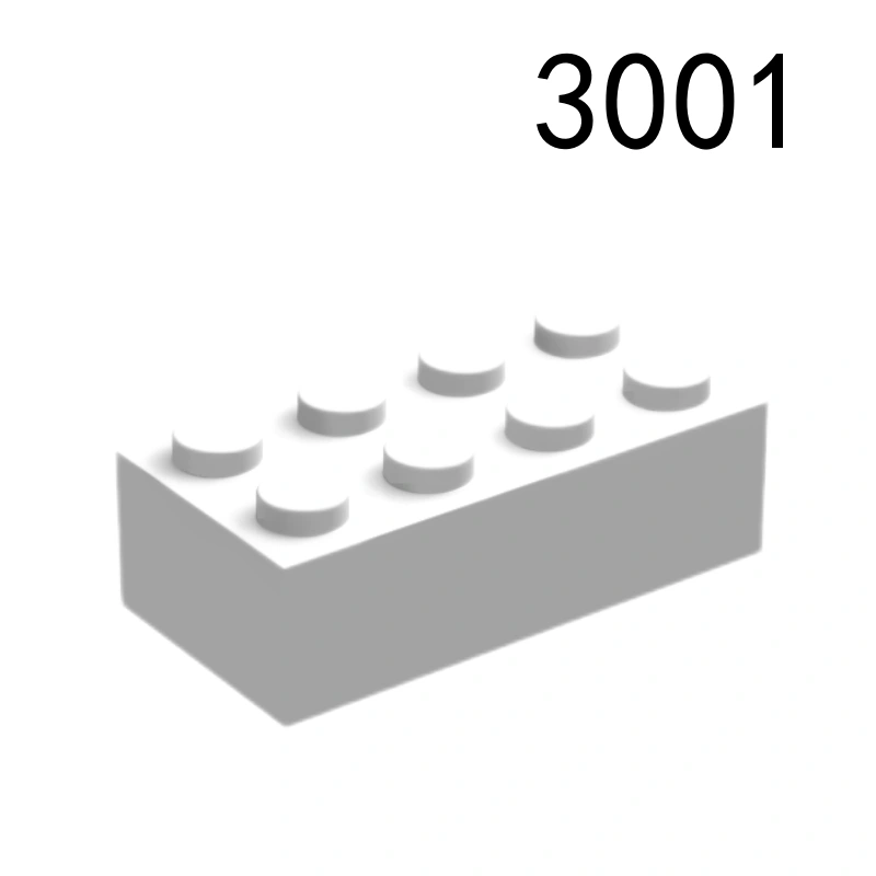 Item No: 3001   Brick 2 x 4 Alternate Item No: 3001f1, 3556, 15589, 54534, 72841 Chinese Compatible with LEGO