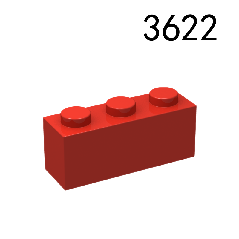 Item No: 3622 Brick 1 x 3   Alternate Item No: 3622f1, 45505 Chinese Compatible with LEGO