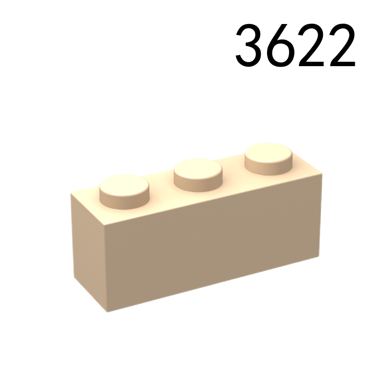 Item No: 3622 Brick 1 x 3   Alternate Item No: 3622f1, 45505 Chinese Compatible with LEGO