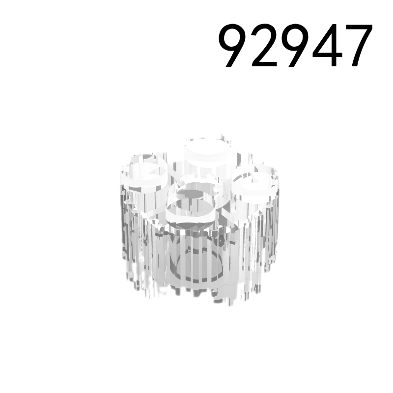 Item No: 92947 Brick, Round 2 x 2 with Axle Hole and Grille / Fluted Profile Chinese Compatible with LEGO