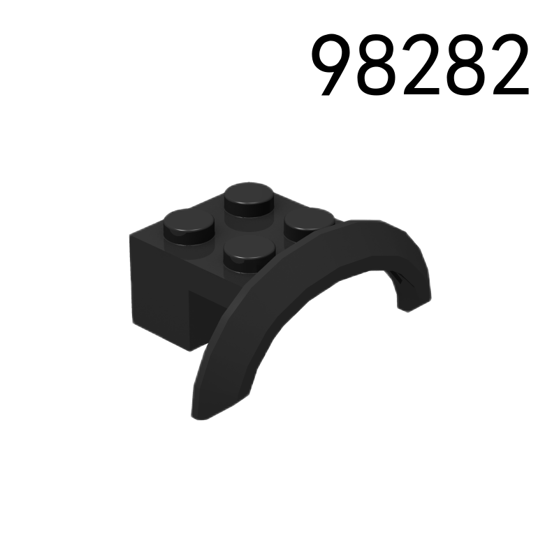 Item No: 98282  Vehicle, Mudguard 4 x 2 1/2 x 1 with Arch Round  Alternate Item No: 28579 Chinese Compatible with LEGO