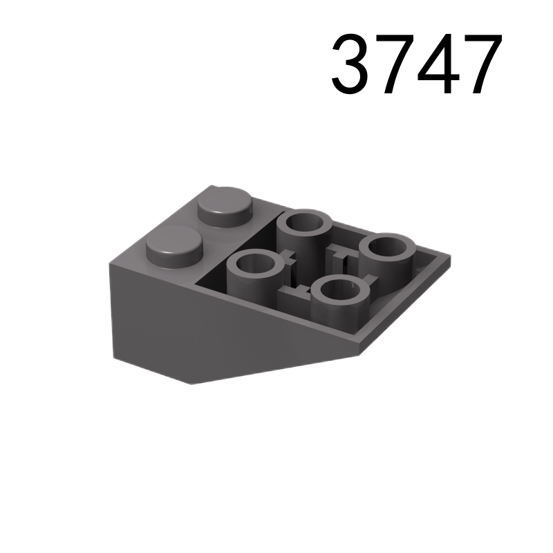 Item No: 3747  Slope, Inverted 33 3 x 2 with Flat Bottom Pin and Connections between Studs Chinese Compatible with LEGO