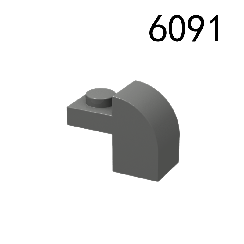 Item No: 6091  Slope, Curved 2 x 1 x 1 1/3 with Recessed Stud  Alternate Item No: 32807 Chinese Compatible with LEGO