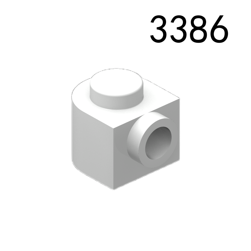 Item No: 3386 Brick, Round 1 x 1 x 2/3 Half Circle Extended with Stud on Side Chinese Compatible with LEGO