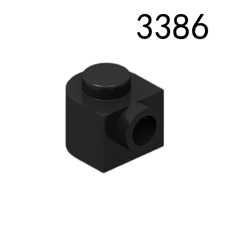 Item No: 3386 Brick, Round 1 x 1 x 2/3 Half Circle Extended with Stud on Side Chinese Compatible with LEGO