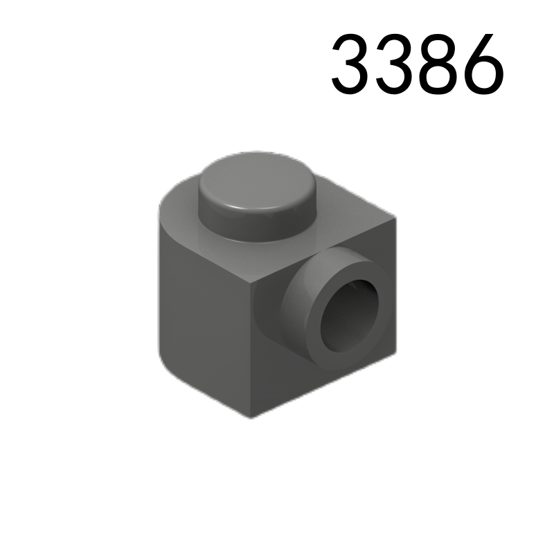 Item No: 3386 Brick, Round 1 x 1 x 2/3 Half Circle Extended with Stud on Side Chinese Compatible with LEGO
