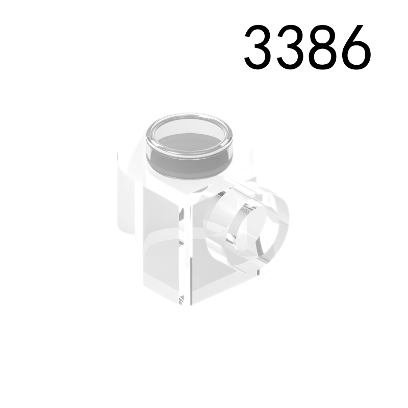 Item No: 3386 Brick, Round 1 x 1 x 2/3 Half Circle Extended with Stud on Side Chinese Compatible with LEGO