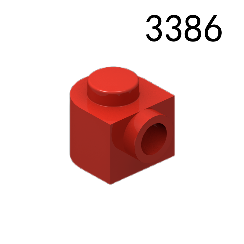 Item No: 3386 Brick, Round 1 x 1 x 2/3 Half Circle Extended with Stud on Side Chinese Compatible with LEGO