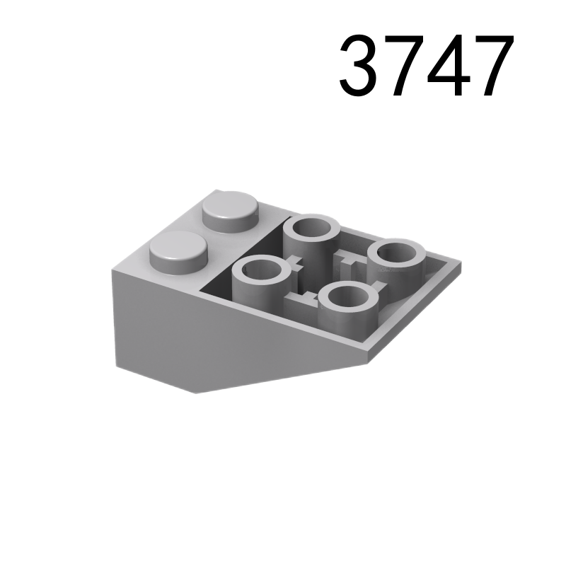 Item No: 3747  Slope, Inverted 33 3 x 2 with Flat Bottom Pin and Connections between Studs Chinese Compatible with LEGO