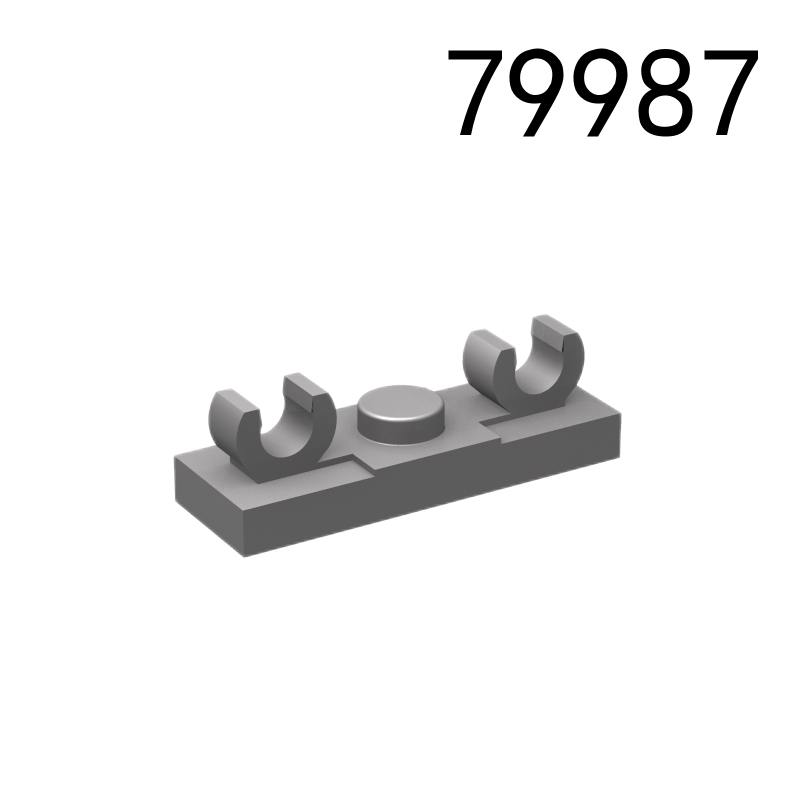 Item No: 79987 Plate, Modified 1 x 3 with 2 Open O Clips on Top Chinese Compatible with LEGO