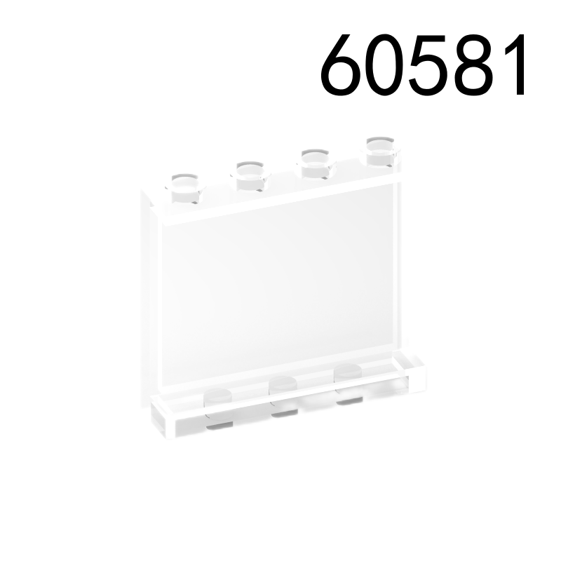 Item No: 60581 Panel 1 x 4 x 3 with Side Supports - Hollow Studs   Alternate Item No: 35323, 87543 Chinese Compatible with LEGO