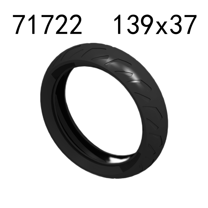 Item No: 71722 Tire 139mm D. x 37mm Motorcycle Racing Tread Chinese Compatible with LEGO