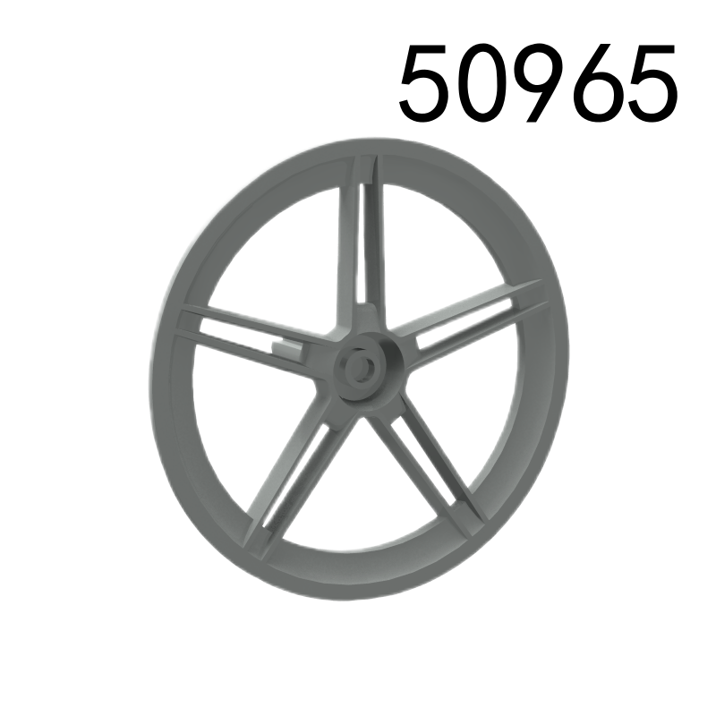 Item No: 50965  Wheel Cover 5 Spoke with Center Stud - 56mm D. - for Wheel 44772  Chinese Compatible with LEGO