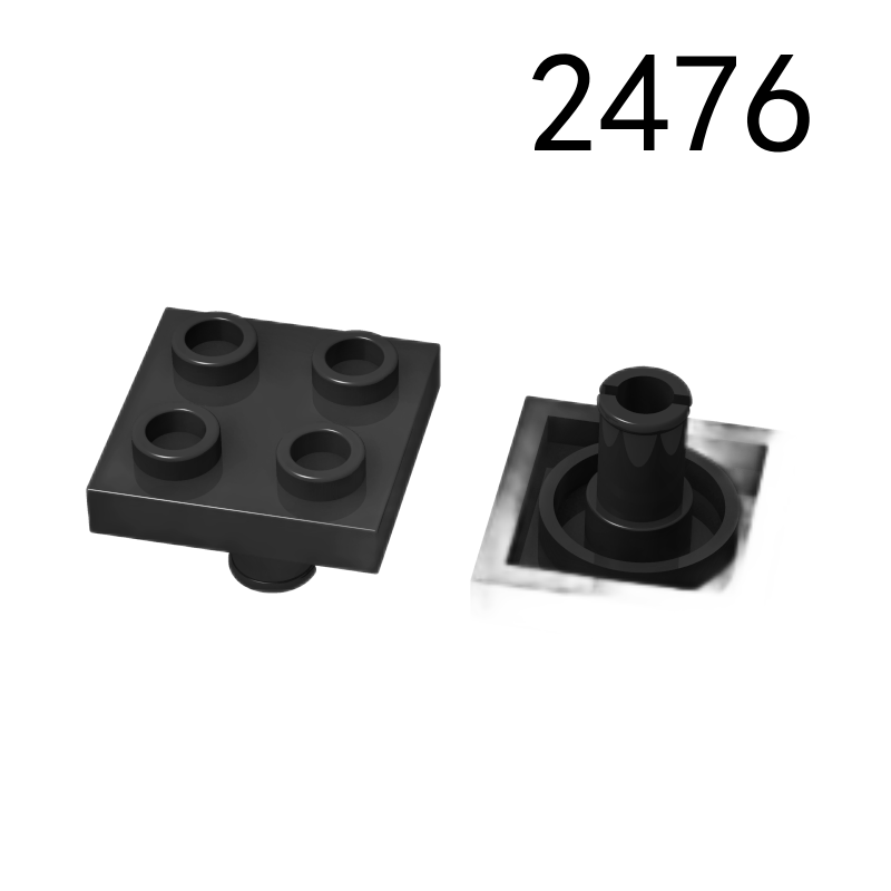 Item No: 2476 Plate, Modified 2 x 2 with Pin on Bottom  Alternate Item No: 48241 Chinese Compatible with LEGO