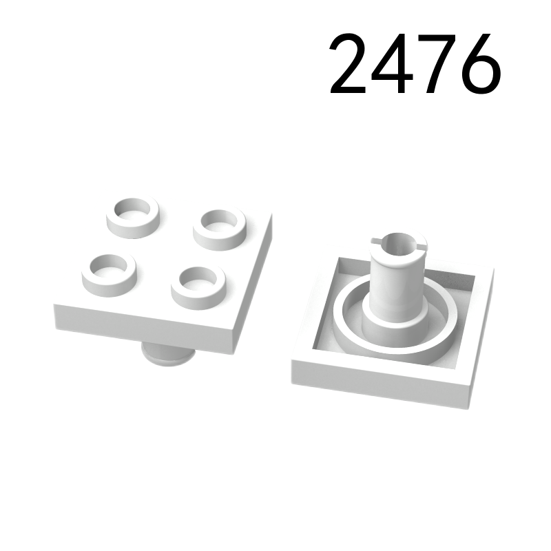Item No: 2476 Plate, Modified 2 x 2 with Pin on Bottom  Alternate Item No: 48241 Chinese Compatible with LEGO