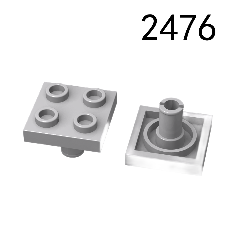 Item No: 2476 Plate, Modified 2 x 2 with Pin on Bottom  Alternate Item No: 48241 Chinese Compatible with LEGO