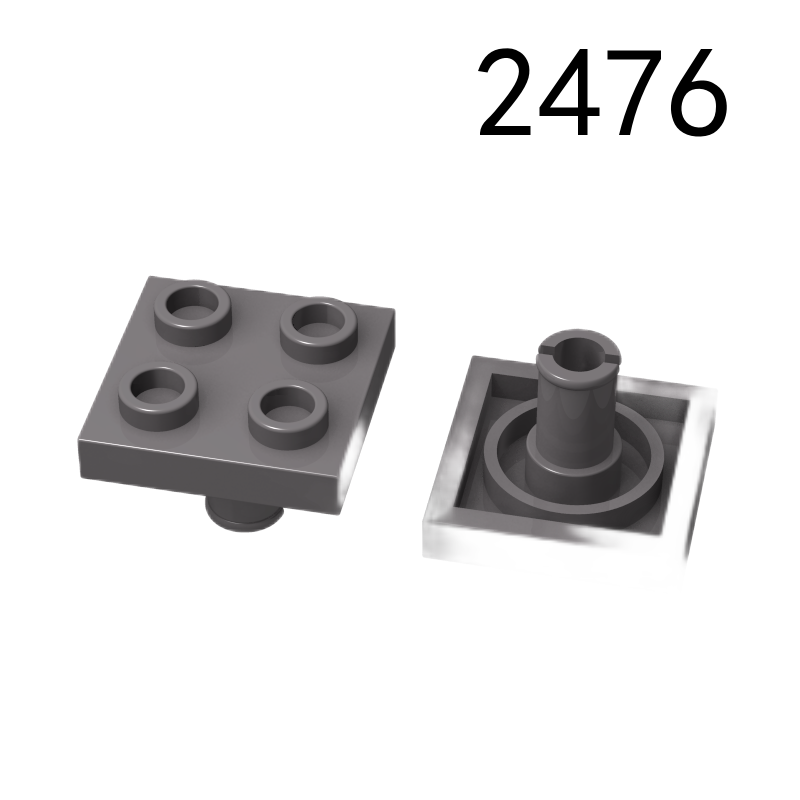 Item No: 2476 Plate, Modified 2 x 2 with Pin on Bottom  Alternate Item No: 48241 Chinese Compatible with LEGO
