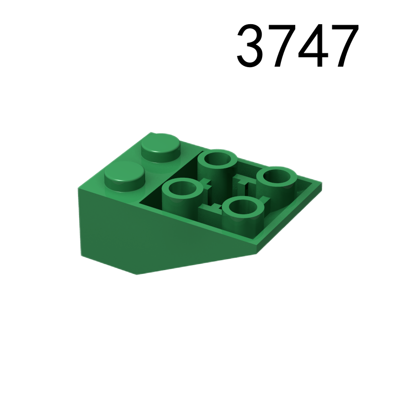 Item No: 3747  Slope, Inverted 33 3 x 2 with Flat Bottom Pin and Connections between Studs Chinese Compatible with LEGO