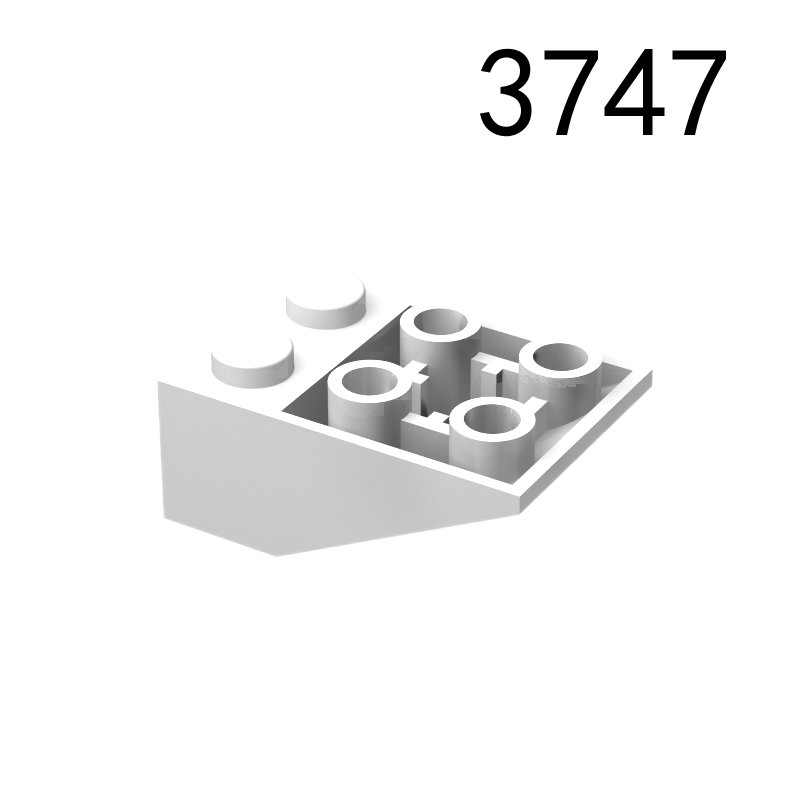 Item No: 3747  Slope, Inverted 33 3 x 2 with Flat Bottom Pin and Connections between Studs Chinese Compatible with LEGO