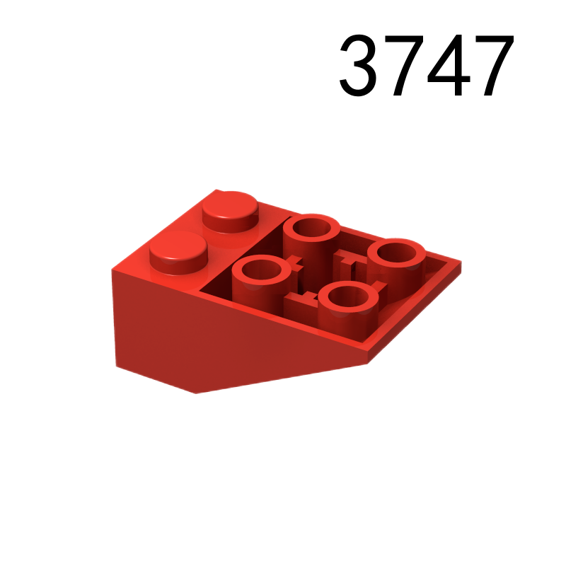 Item No: 3747  Slope, Inverted 33 3 x 2 with Flat Bottom Pin and Connections between Studs Chinese Compatible with LEGO