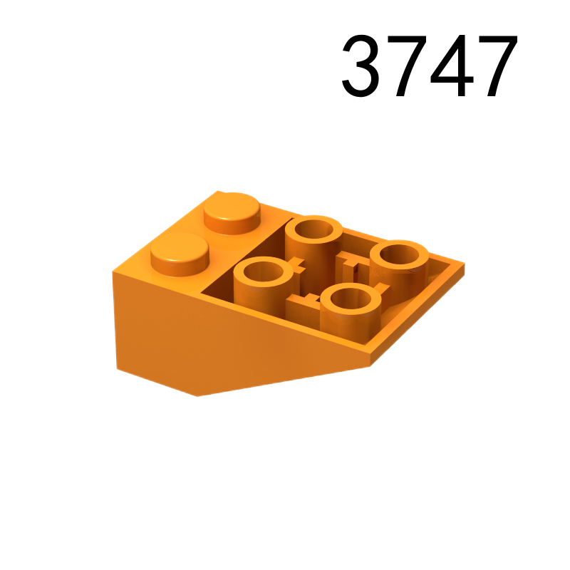 Item No: 3747  Slope, Inverted 33 3 x 2 with Flat Bottom Pin and Connections between Studs Chinese Compatible with LEGO