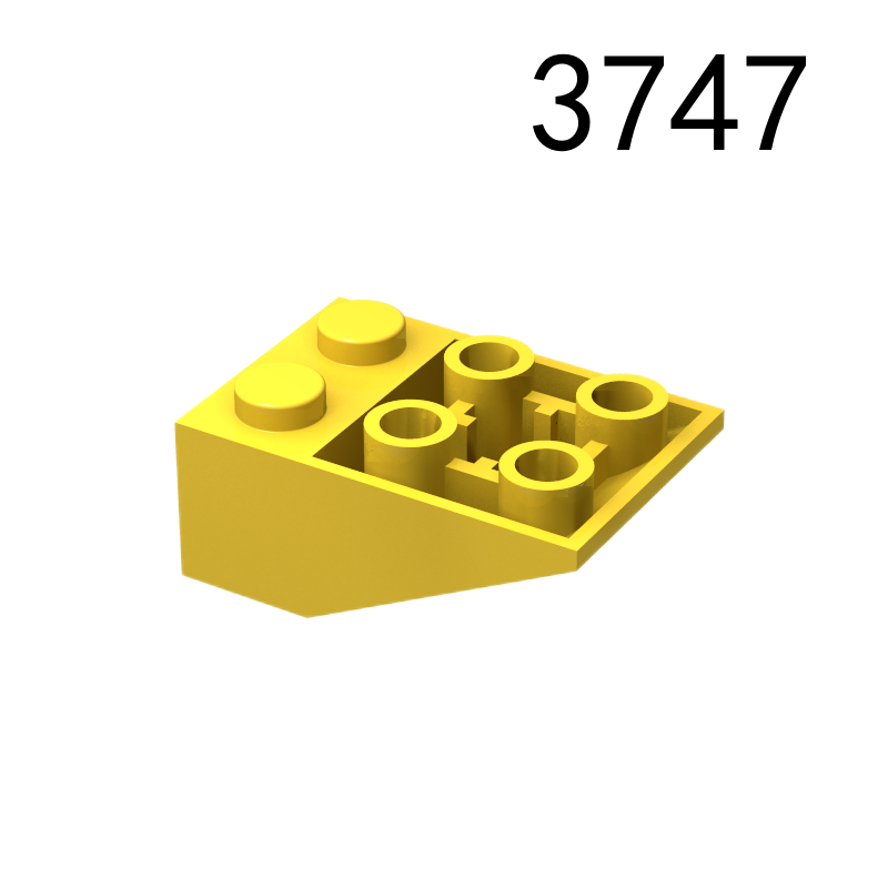 Item No: 3747  Slope, Inverted 33 3 x 2 with Flat Bottom Pin and Connections between Studs Chinese Compatible with LEGO