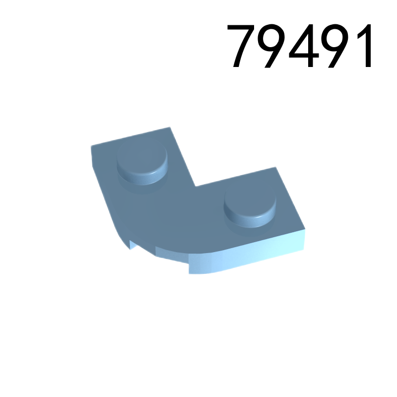 Item No: 79491 Plate, Round Corner 2 x 2 with 1 x 1 Cutout Chinese Compatible with LEGO