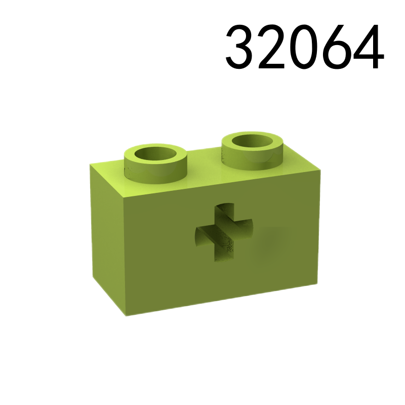 Item No: 32064 Technic, Brick 1 x 2 with Axle Hole  Alternate Item No: 31493, 32064b Chinese Compatible with LEGO