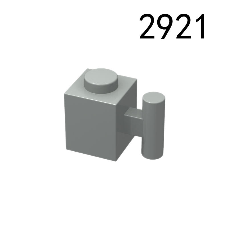 Item No: 2921 Brick, Modified 1 x 1 with Bar Handle  Alternate Item No: 28917 Chinese Compatible with LEGO