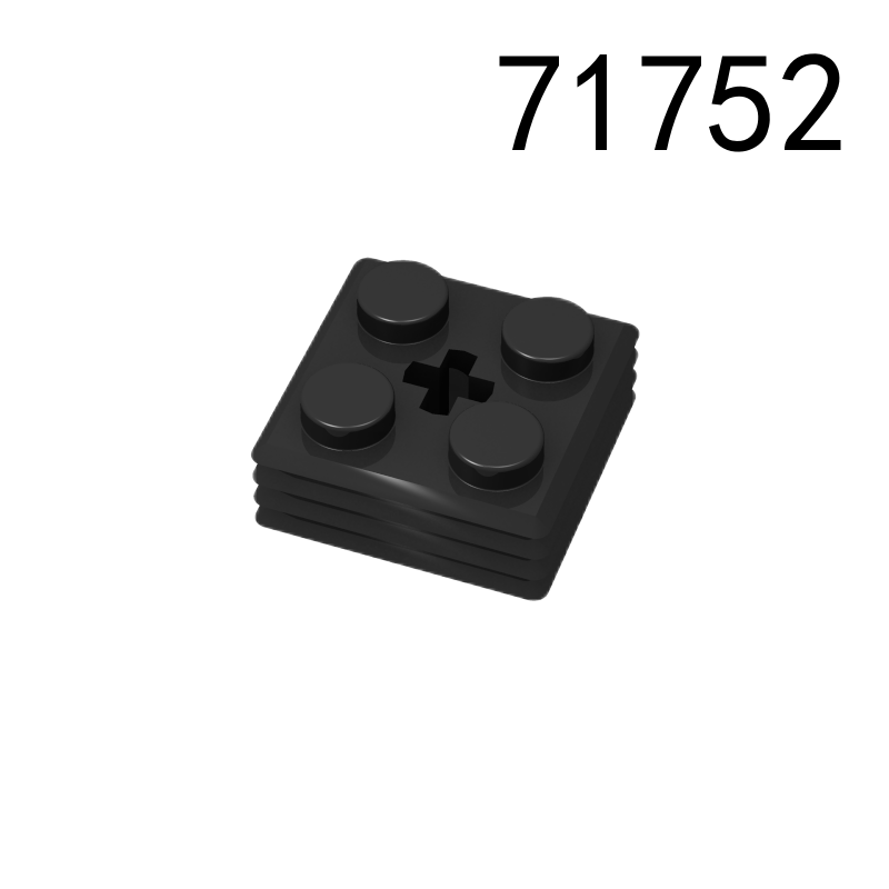 Item No: 71752 Brick, Modified 2 x 2 x 2/3 Ribbed with Axle Hole Chinese Compatible with LEGO