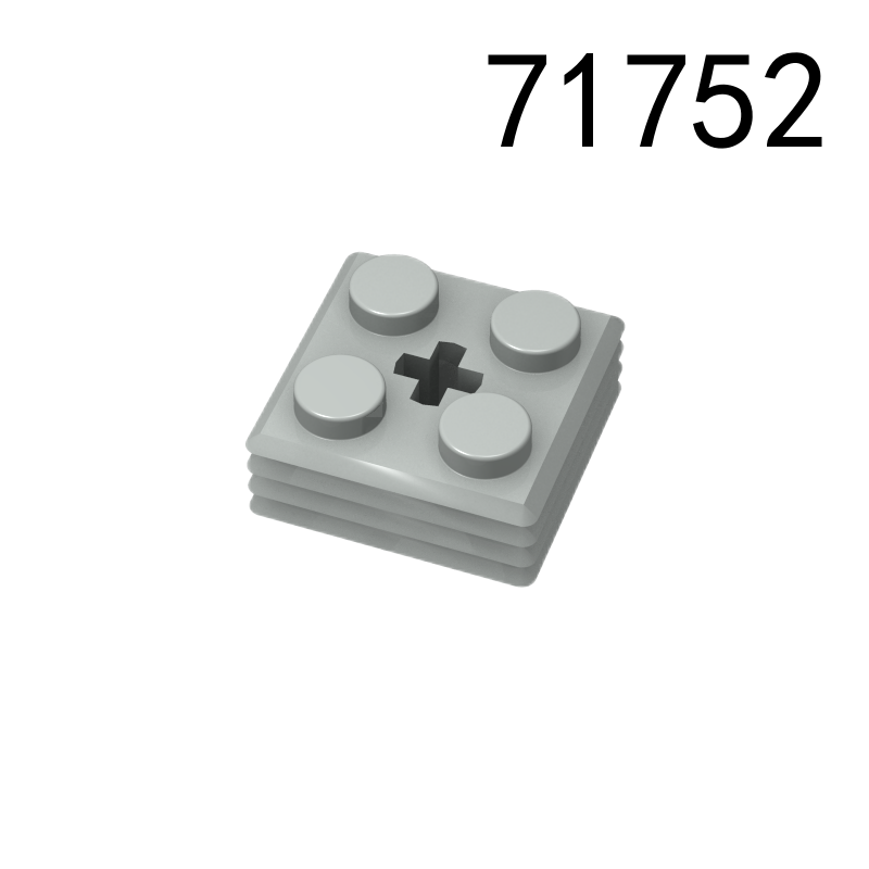 Item No: 71752 Brick, Modified 2 x 2 x 2/3 Ribbed with Axle Hole Chinese Compatible with LEGO