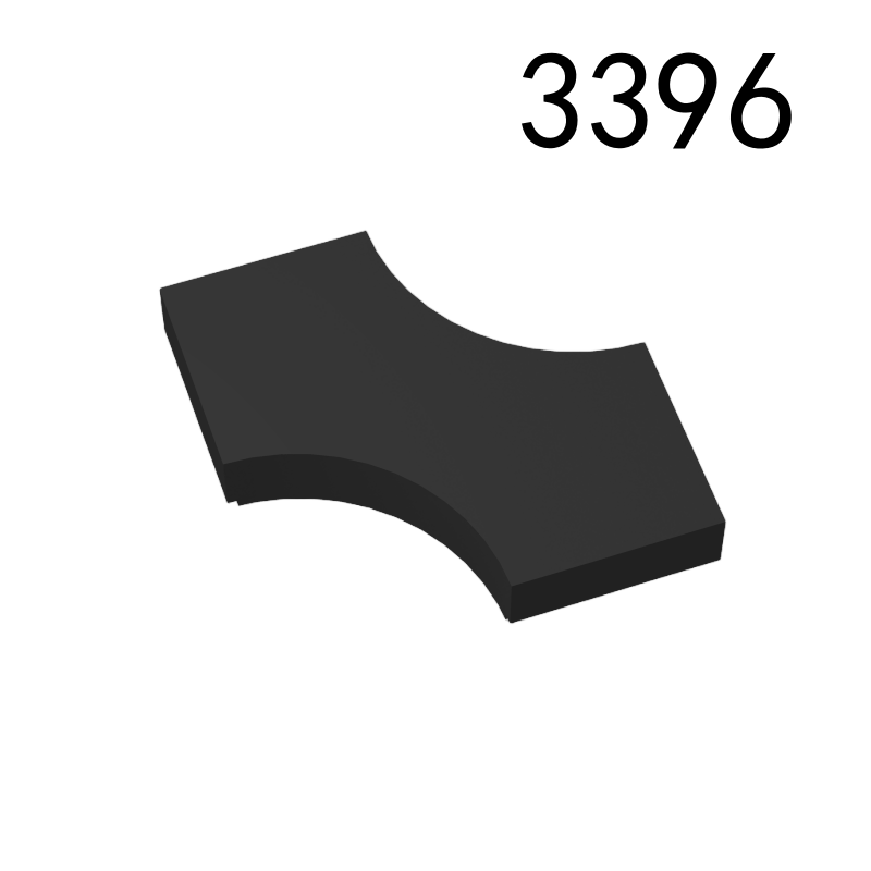Item No: 3396 Tile, Modified 2 x 2 with 2 1 x 1 Curved Cutouts (Double Arrow) Chinese Compatible with LEGO