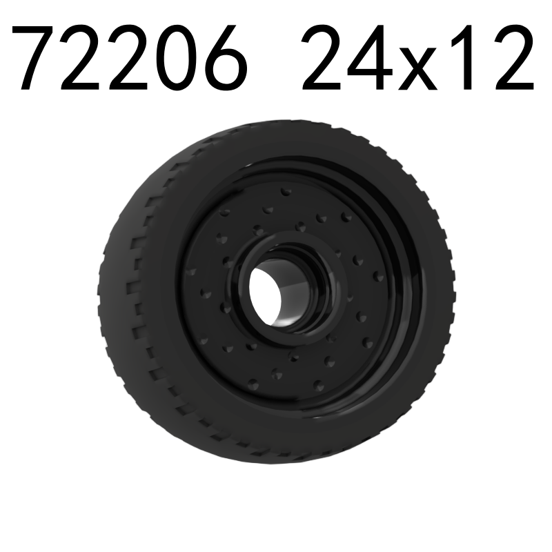 Building block 72206pb01 24x12 tire set, packaging technology group compatible with MOC accessories for loose parts