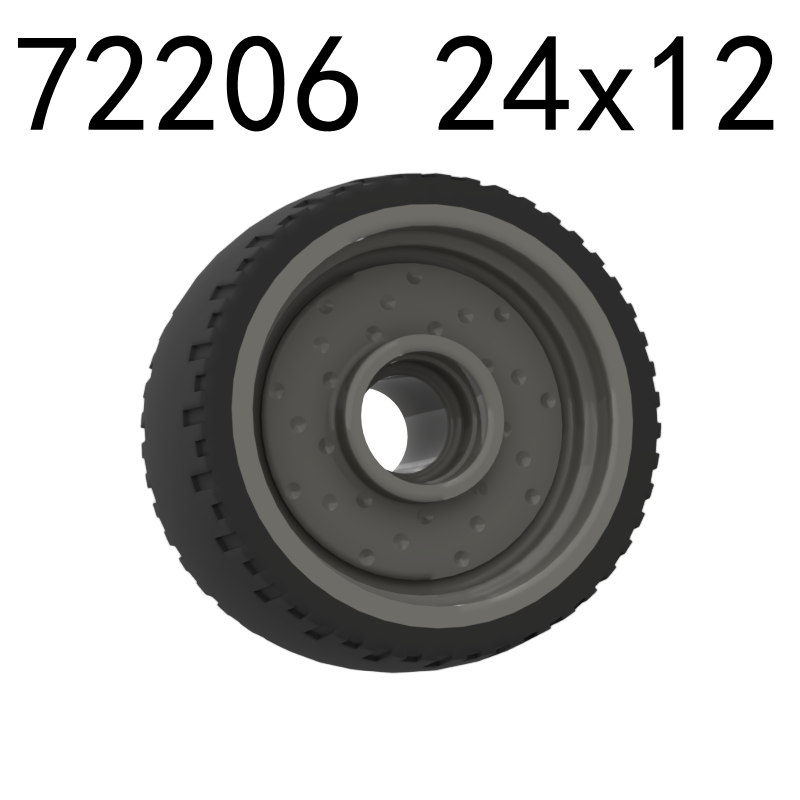 Building block 72206pb01 24x12 tire set, packaging technology group compatible with MOC accessories for loose parts