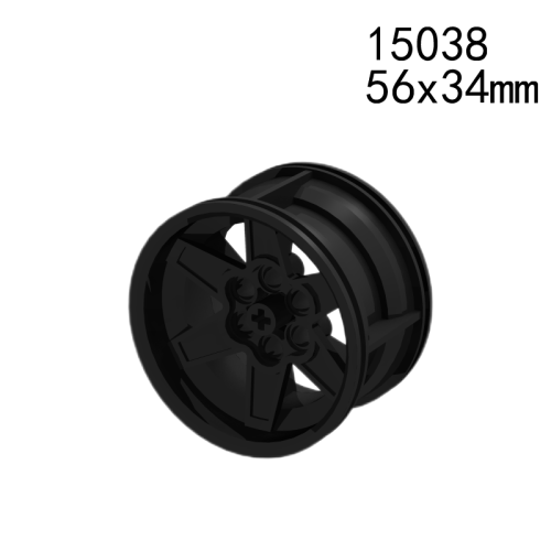 Item No: 15038  Wheel 56mm D. x 34mm Technic Racing Medium, 6 Pin Holes Alternate Item No: 51150 Chinese Compatible with LEGO