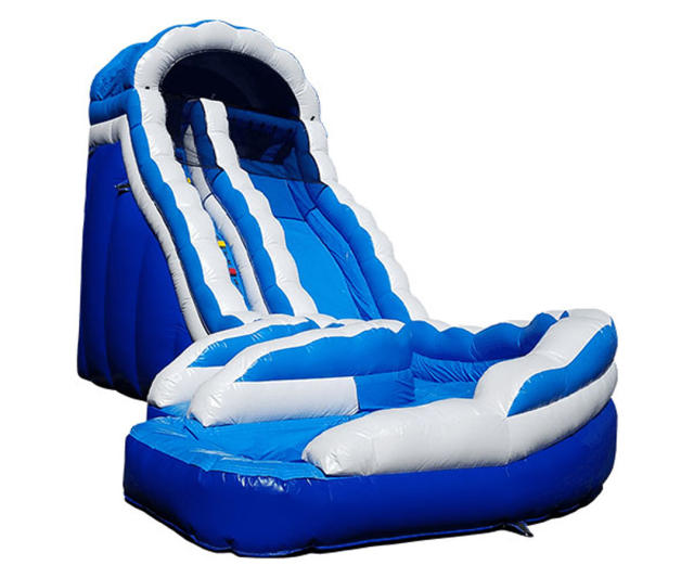 18FT Blue Ocean Curved Water Slide
