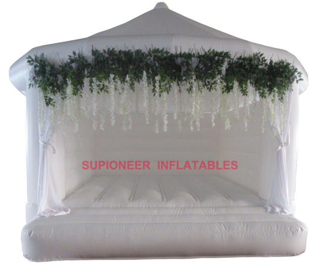 White Wedding Bouncer With Flowers & Curtain,  BC-810192