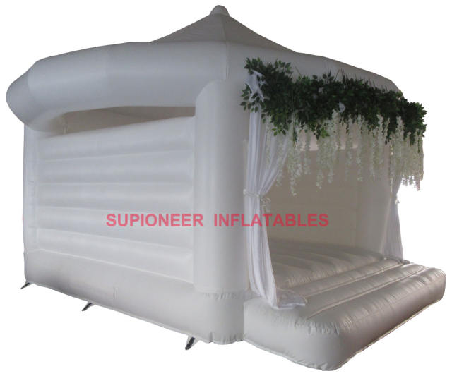 White Wedding Bouncer With Flowers & Curtain,  BC-810192