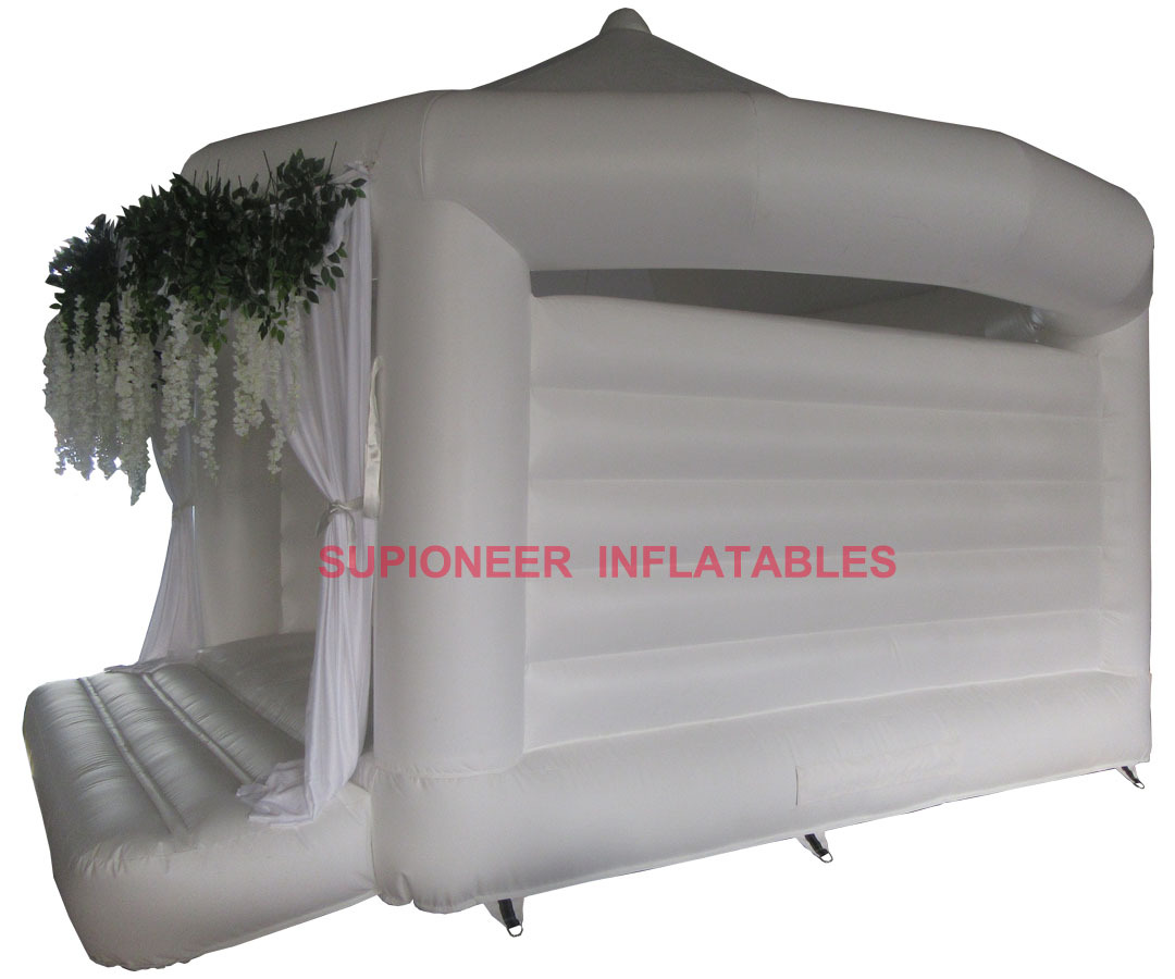 White Wedding Bouncer With Flowers & Curtain,  BC-810192
